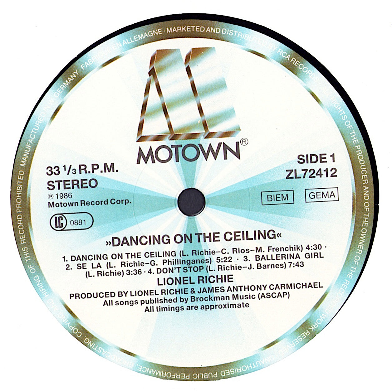 Lionel Richie - Dancing On The Ceiling Vinyl LP