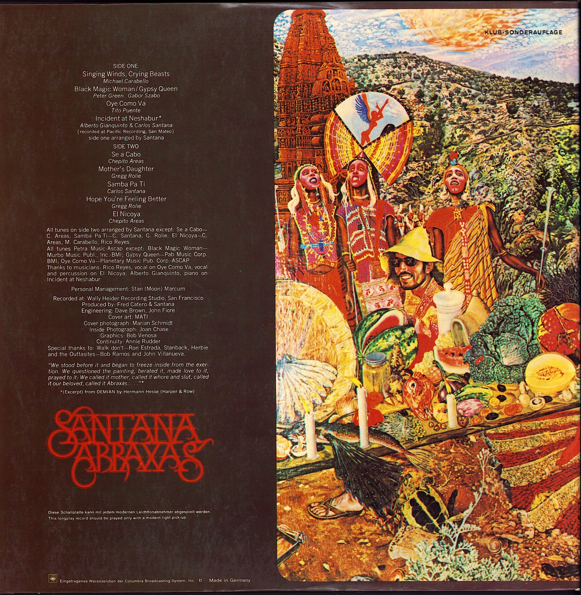 Santana - Abraxas Vinyl LP Club Edition