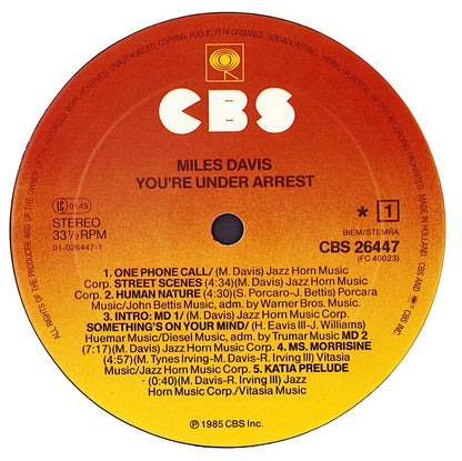 Miles Davis - You're Under Arrest Vinyl LP