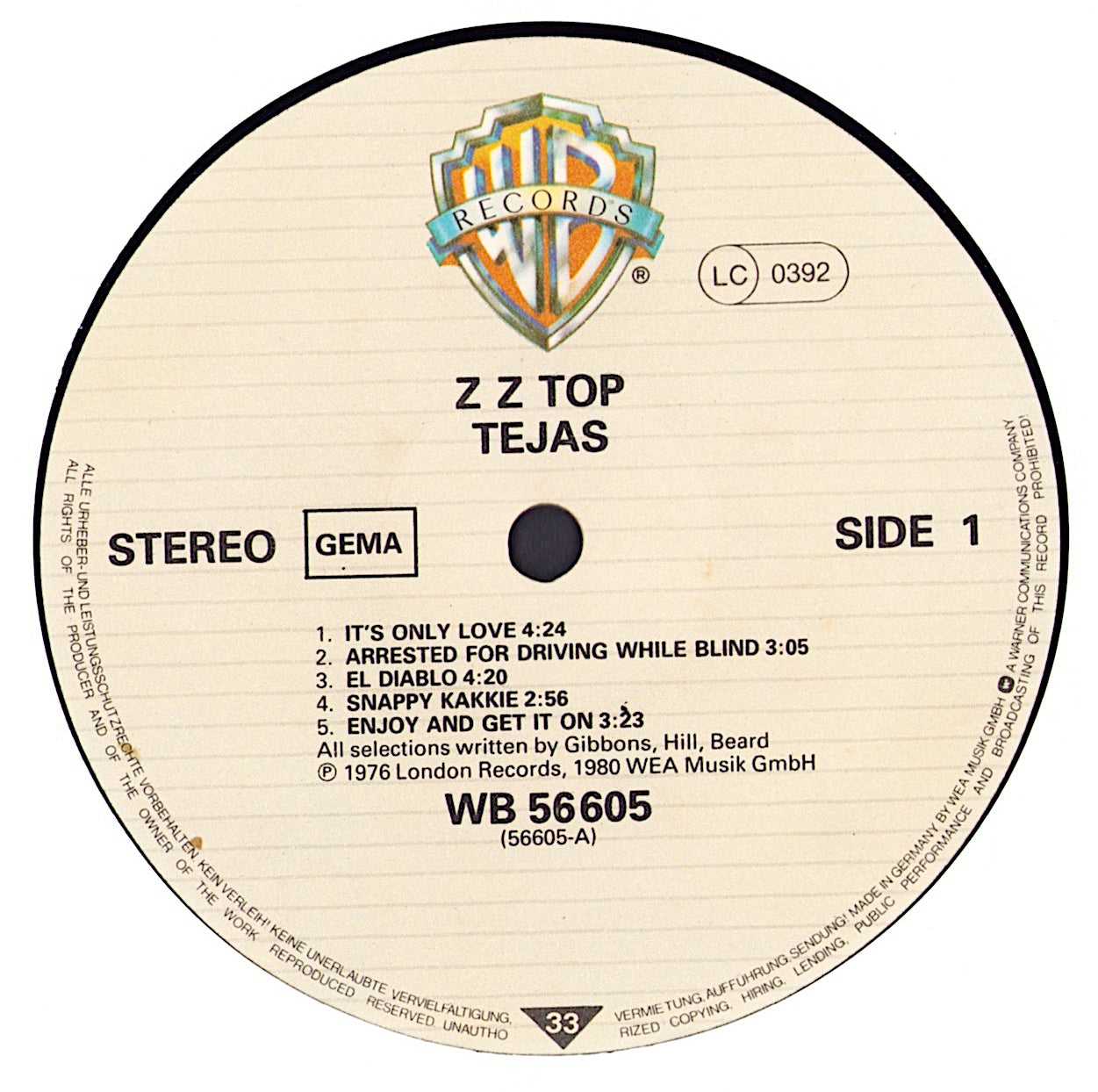 ZZ Top ‎- Tejas Vinyl LP