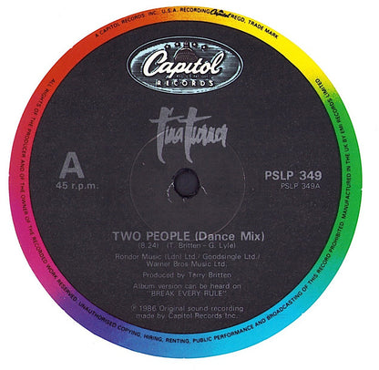 Tina Turner - Two People 2 x 12" Vinyl Maxi-Single