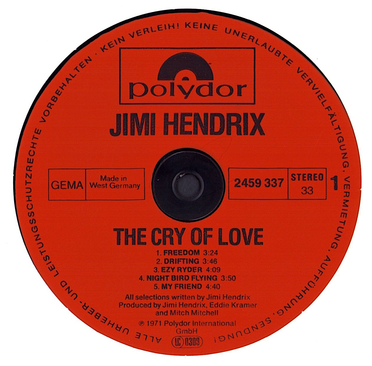 Jimi Hendrix – The Cry Of Love Vinyl LP