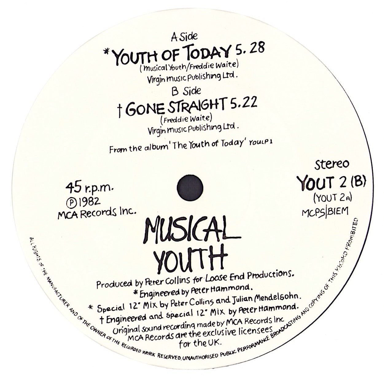 Musical Youth – Youth Of Today - Special 12" Club Version Vinyl 12" Maxi-Single + Poster