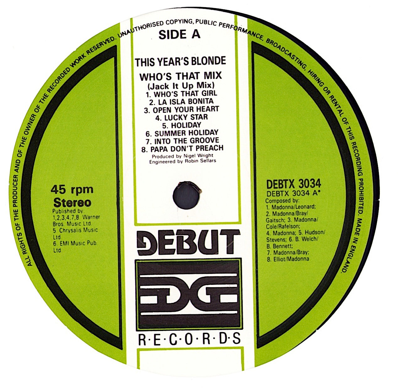 This Year's Blonde – Who's That Mix Vinyl 12" Maxi-Single