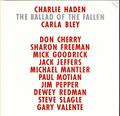 Charlie Haden, Carla Bley, Don Cherry, Sharon Freeman, Mick Goodrick, Jack Jeffers, Michael Mantler, Paul Motian, Jim Pepper, Dewey Redman, Steve Slagle, Gary Valente – The Ballad Of The Fallen (Vinyl LP)