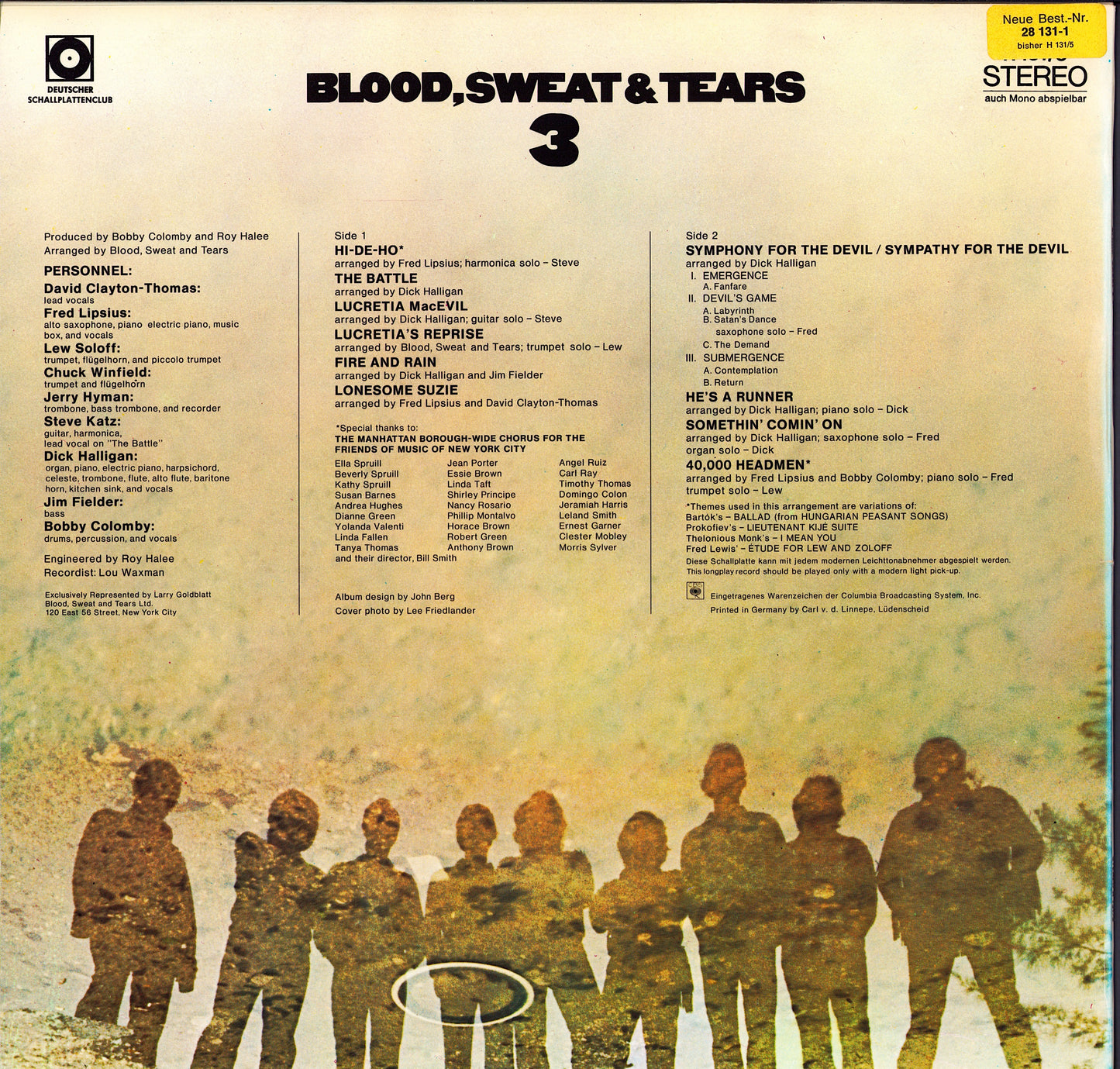 Blood, Sweat And Tears – Blood, Sweat And Tears 3 Vinyl LP Club Edition