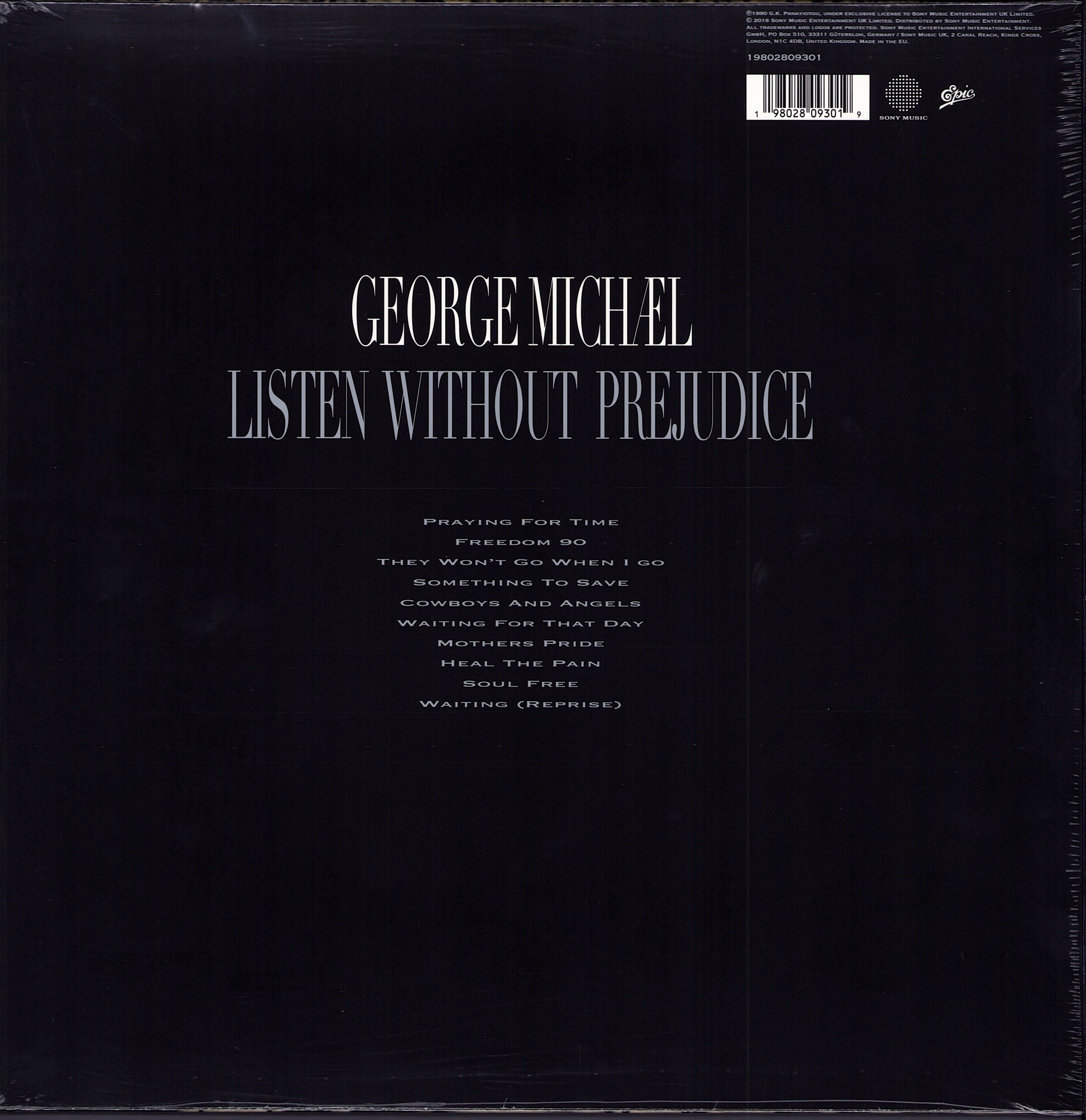 George Michael - Listen Without Prejudice Vol. 1 Crystal Clear Transparent Vinyl LP Limited Edition
