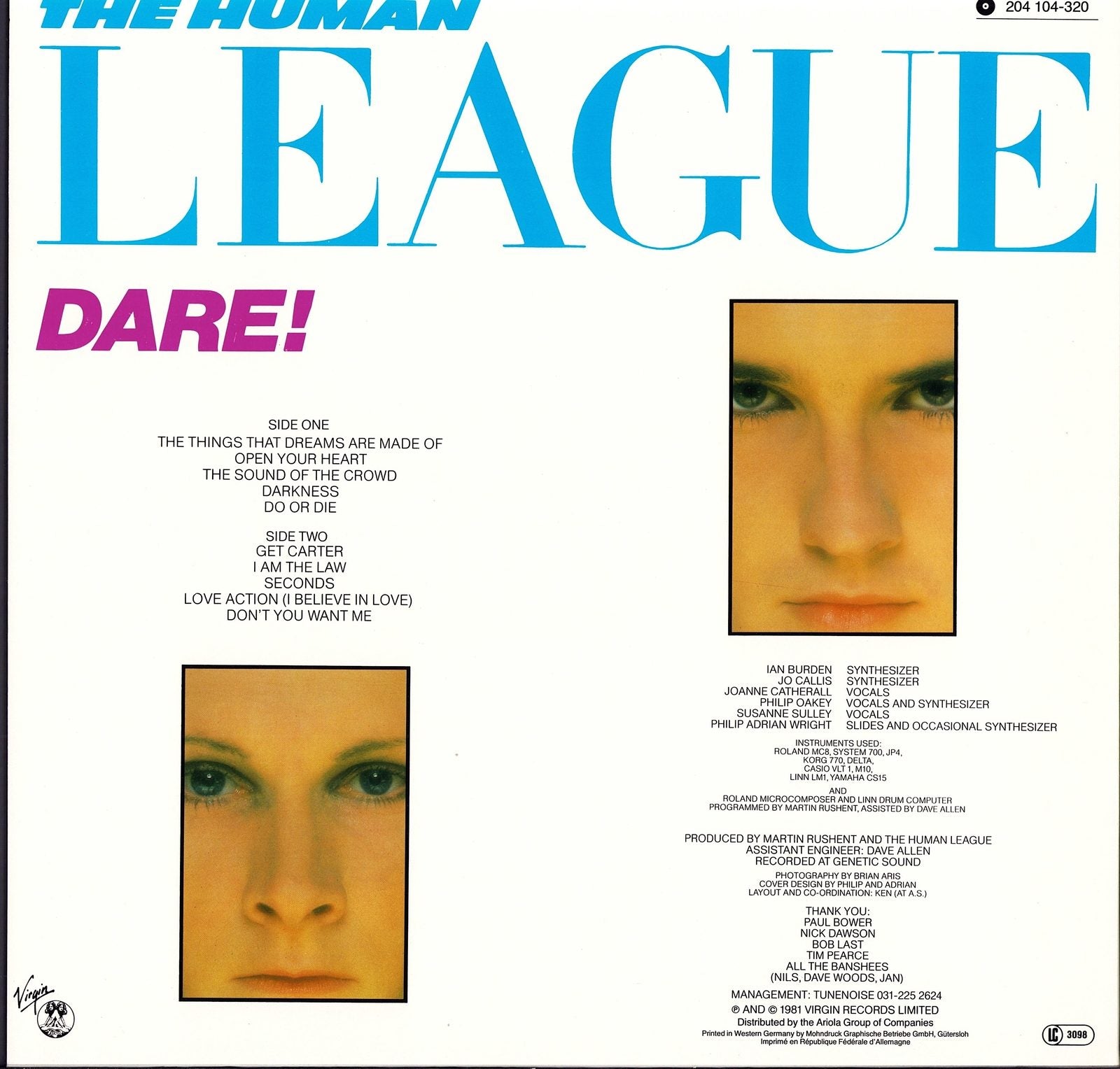 The Human League - Dare! Vinyl LP