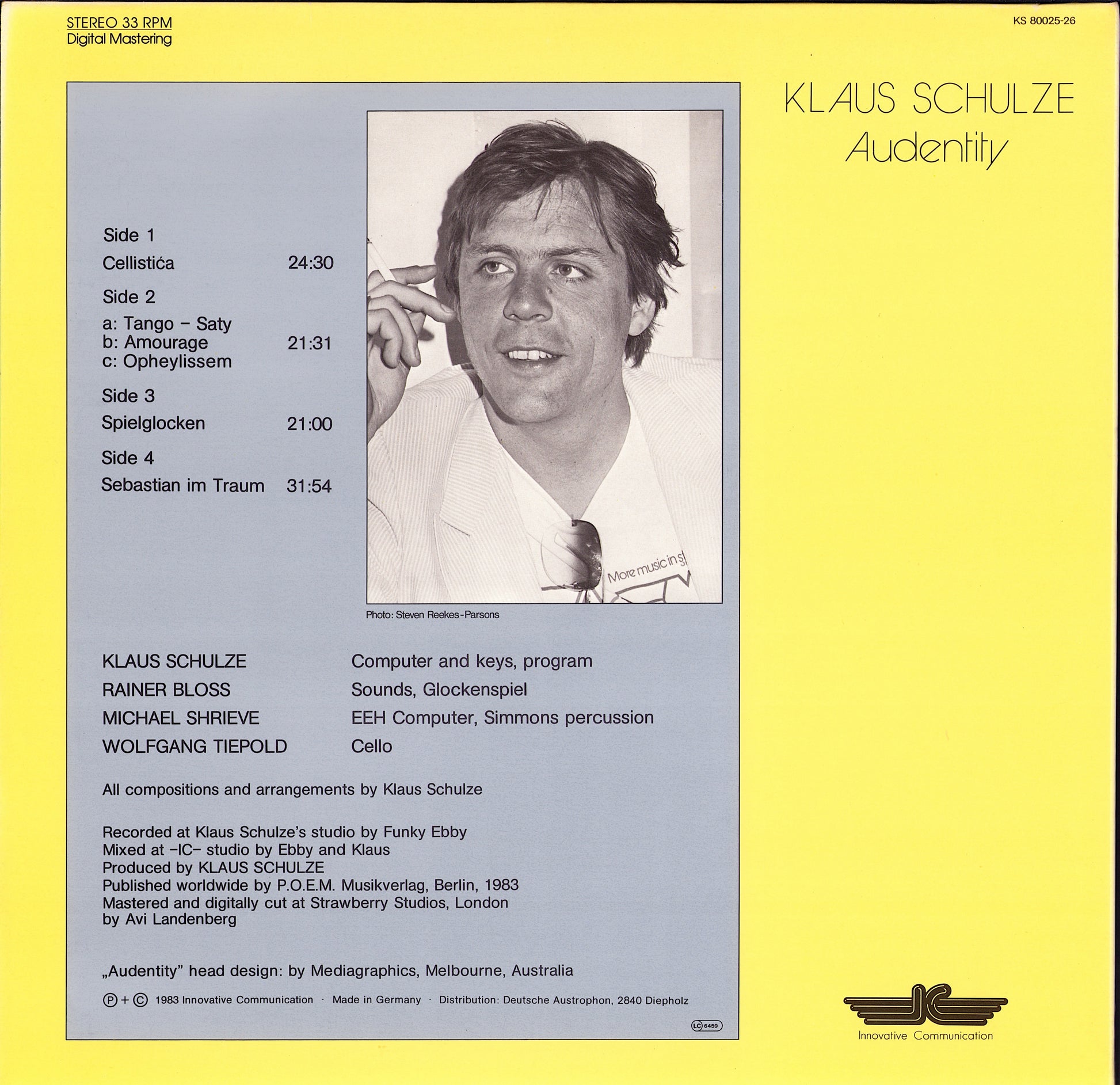 Klaus Schulze - Audentity Vinyl 2LP