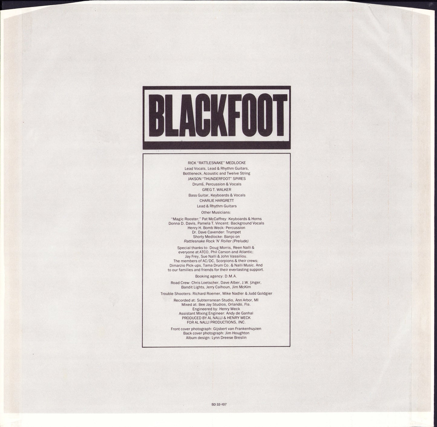 Blackfoot – Tomcattin' Vinyl LP