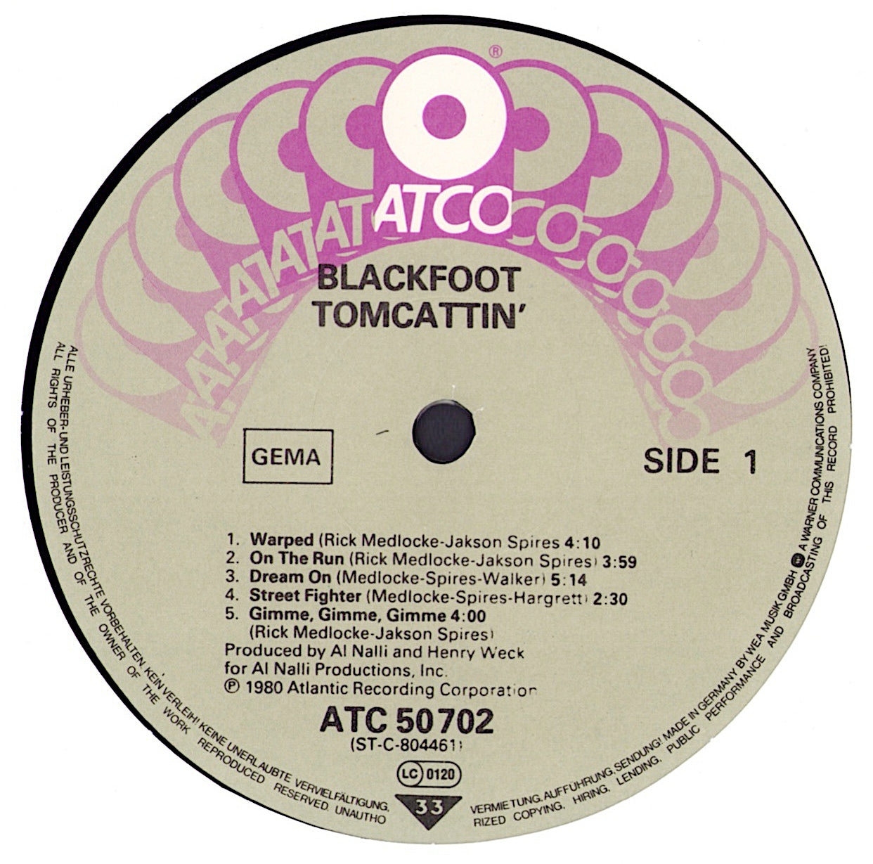 Blackfoot – Tomcattin' Vinyl LP