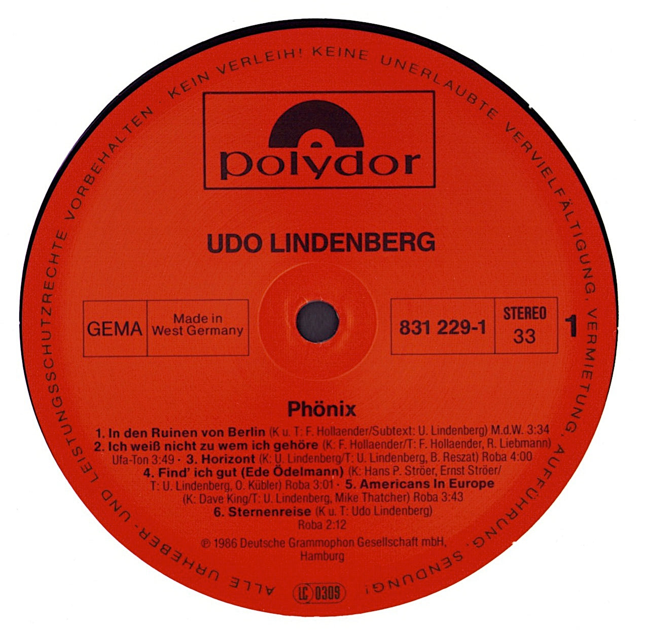 Udo Lindenberg ‎- Phönix