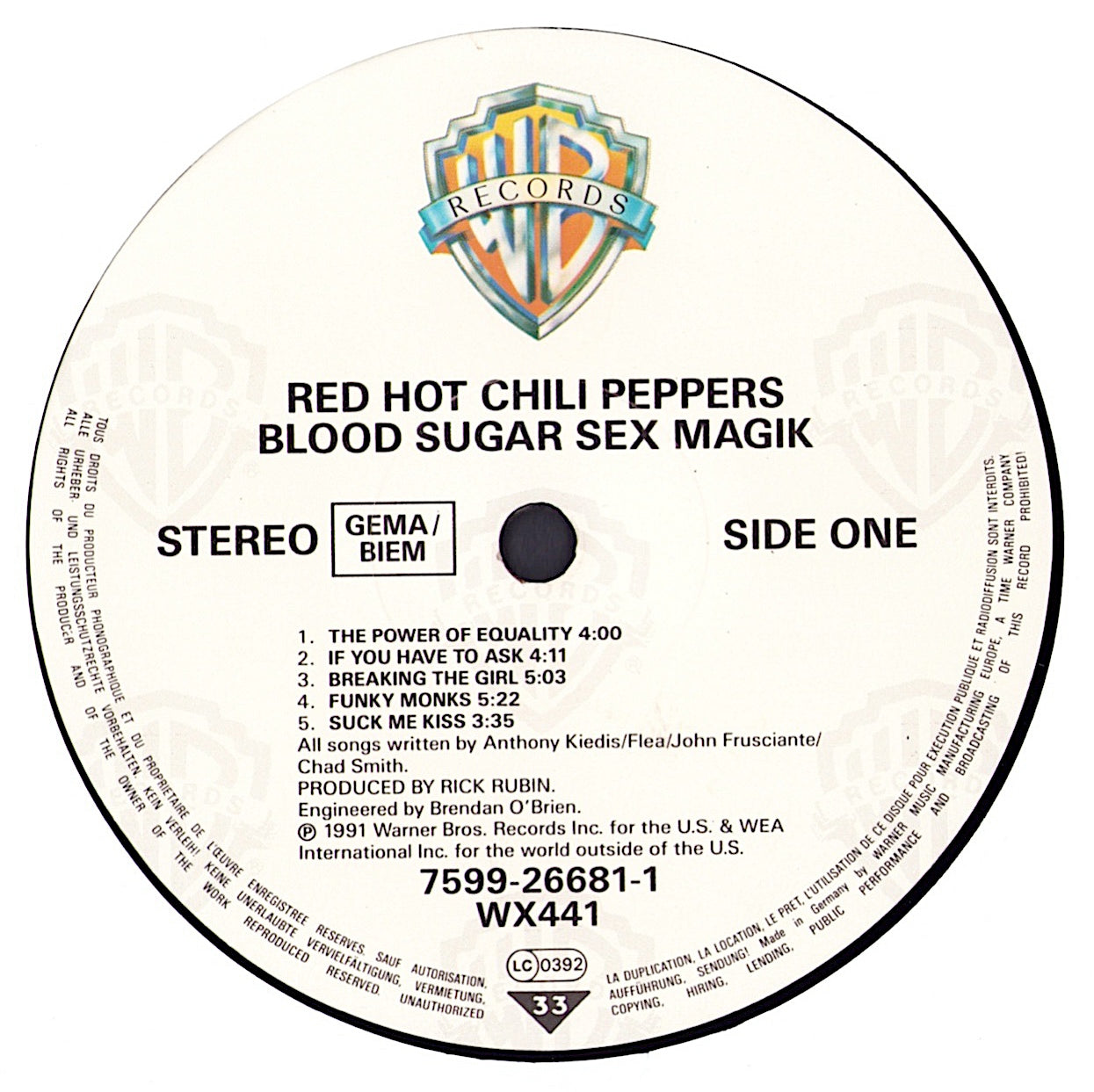 Red Hot Chili Peppers – Blood Sugar Sex Magik Vinyl LP