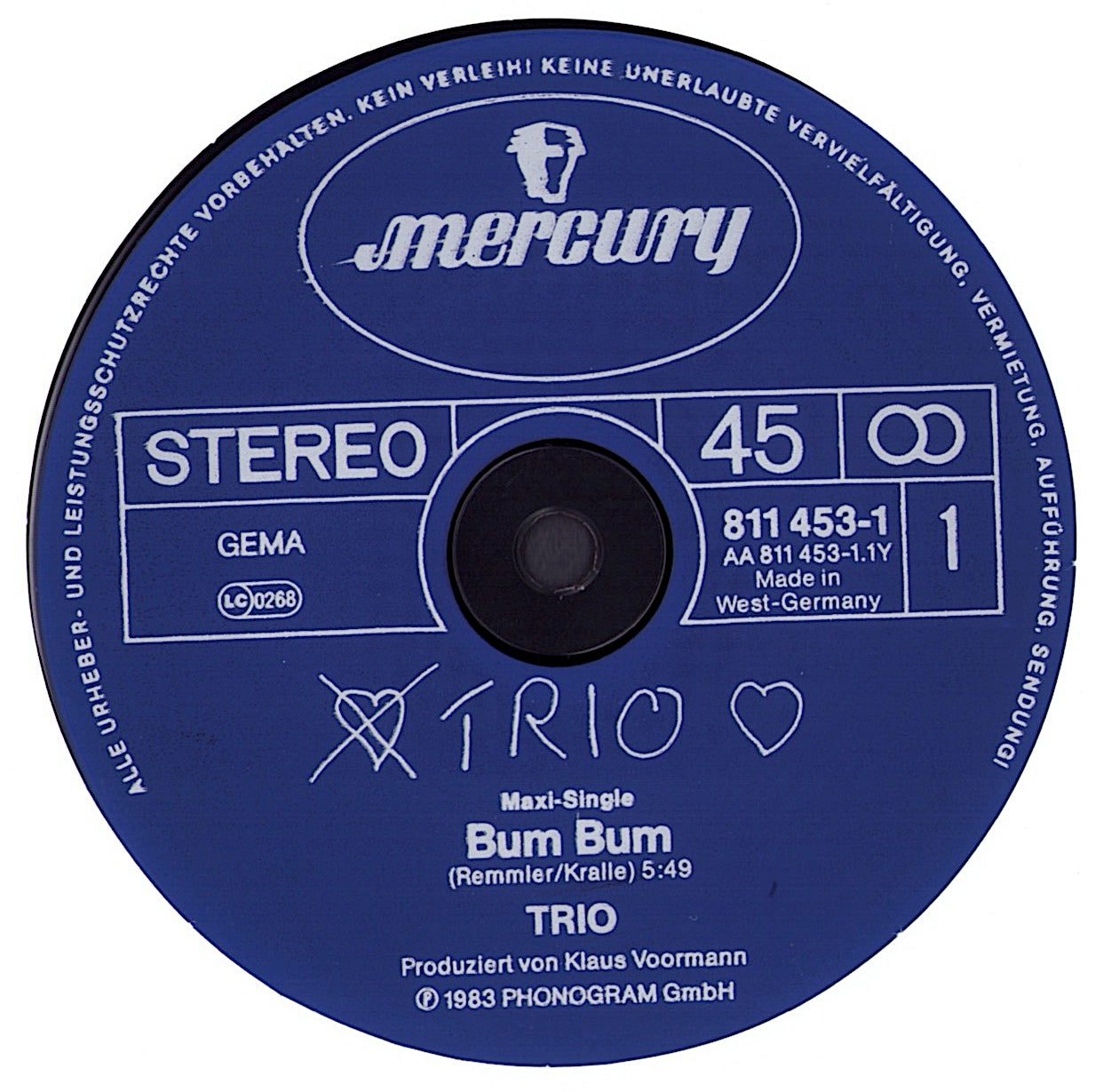 Trio – Bum Bum Vinyl 12" Maxi-Single