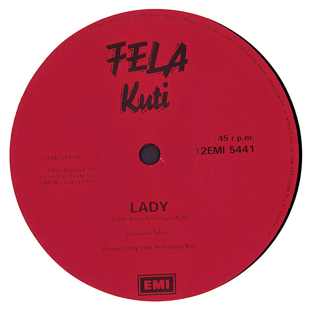 Fela Kuti ‎- Lady Vinyl 12" Maxi-Single