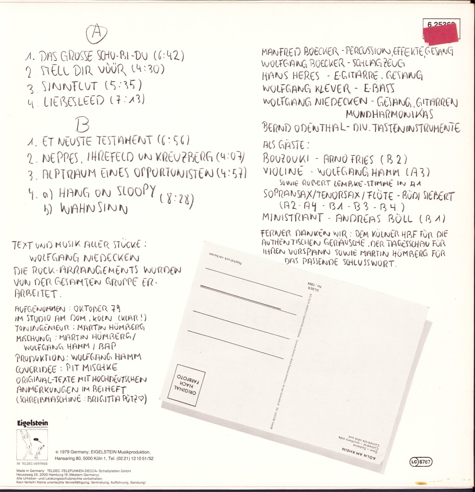 Wolfgang Niedecken's BAP ‎- Rockt Andere Kölsche Leeder Vinyl LP