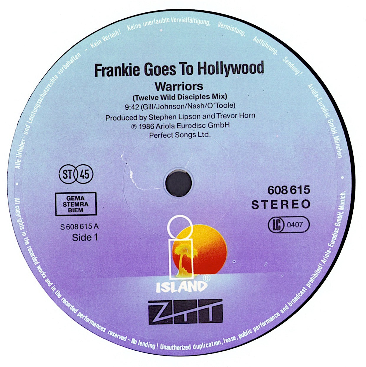 Frankie Goes To Hollywood - Warriors Twelve Wild Disciples Mix