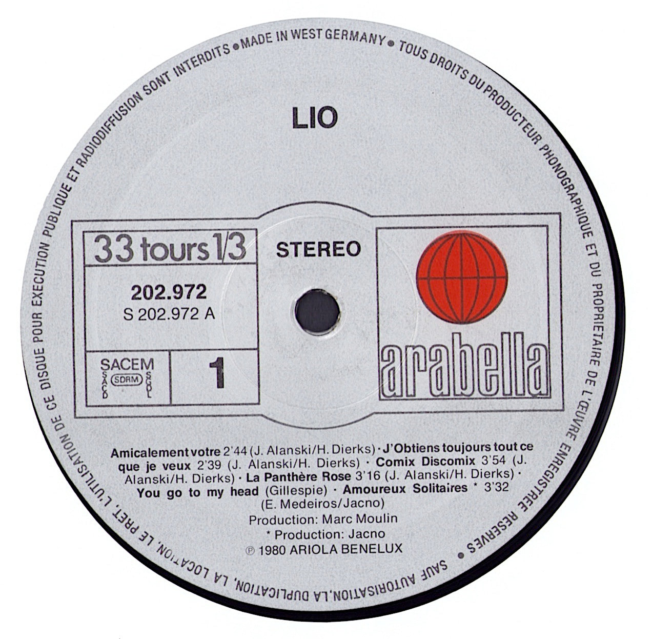 Lio ‎- Lio Vinyl LP