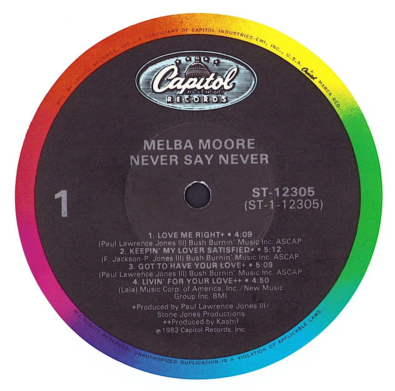 Melba Moore ‎- Never Say Never Vinyl LP