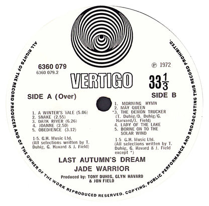 Jade Warrior – Last Autumn's Dream Vinyl LP Vertigo