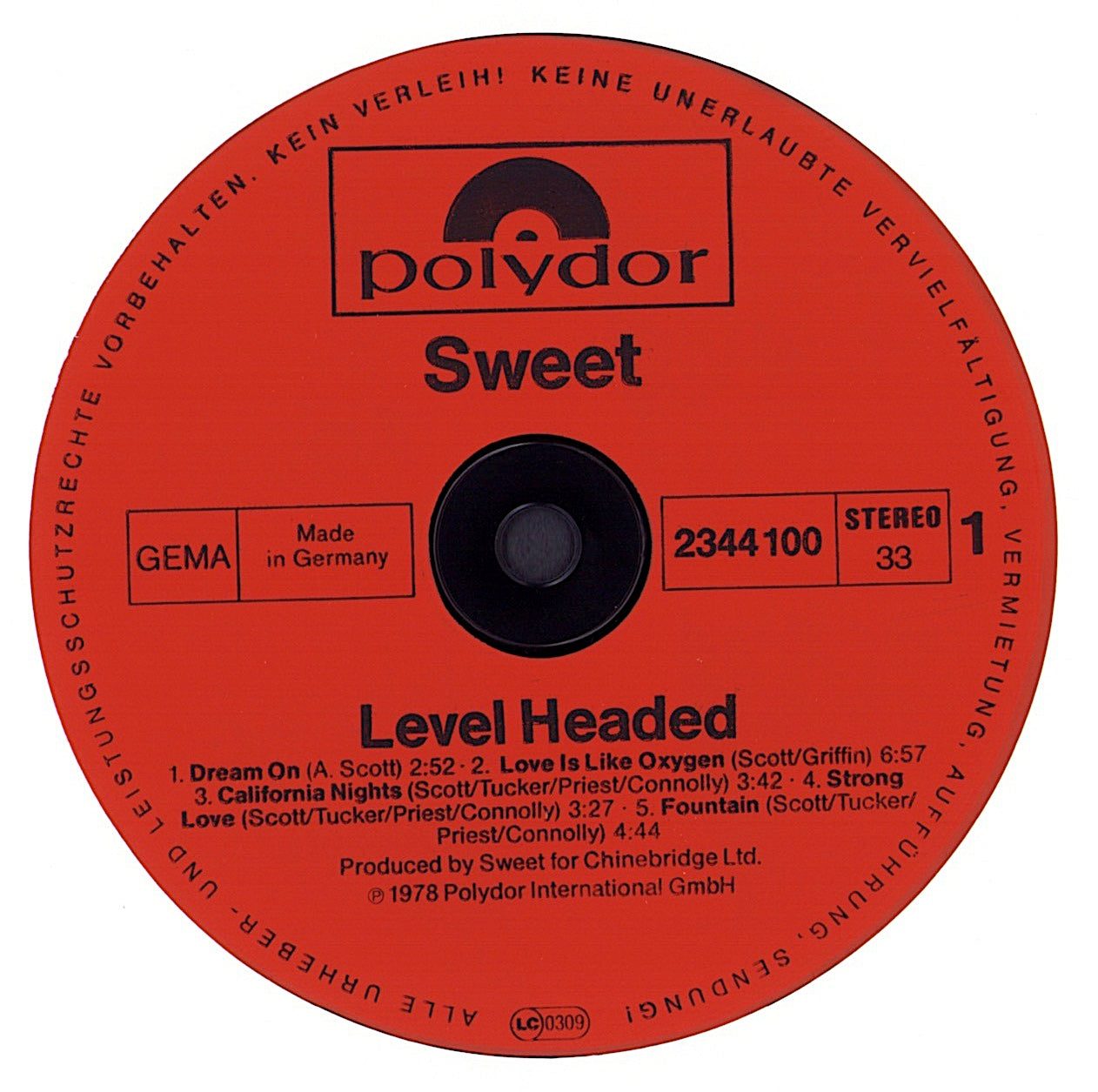 Sweet - Level Headed Vinyl LP