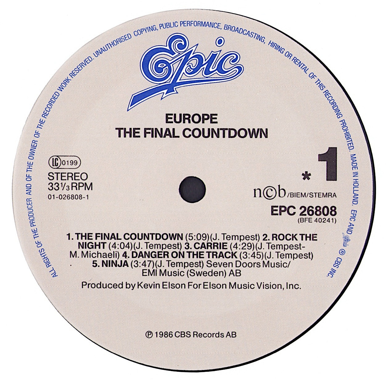 Europe - The Final Countdown Vinyl LP