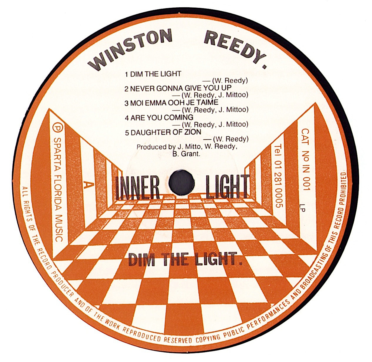 Winston Reedy ‎- Dim The Light Vinyl LP