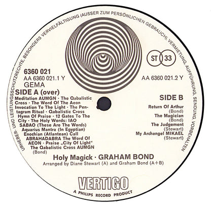 Graham Bond ‎- Holy Magick Vinyl LP Vertigo