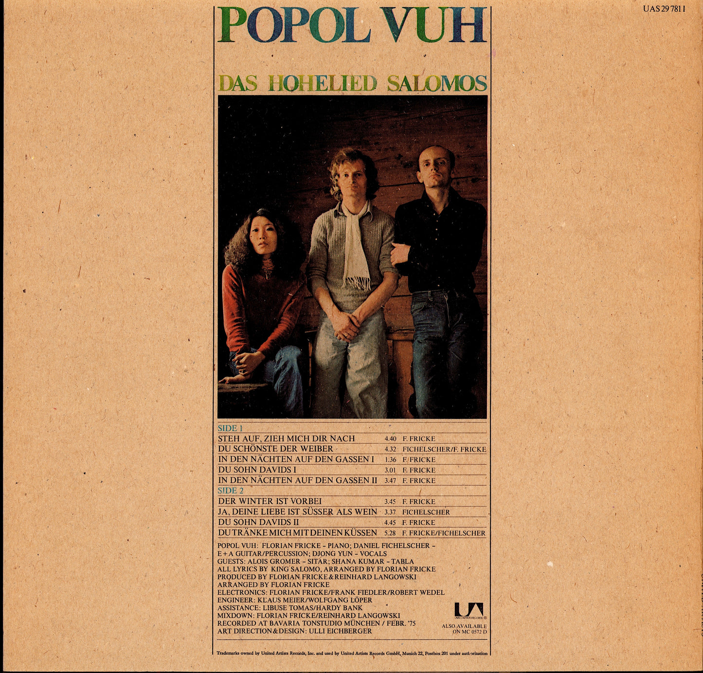 Popol Vuh ‎- Einsjäger & Siebenjäger Vinyl LP Kopie