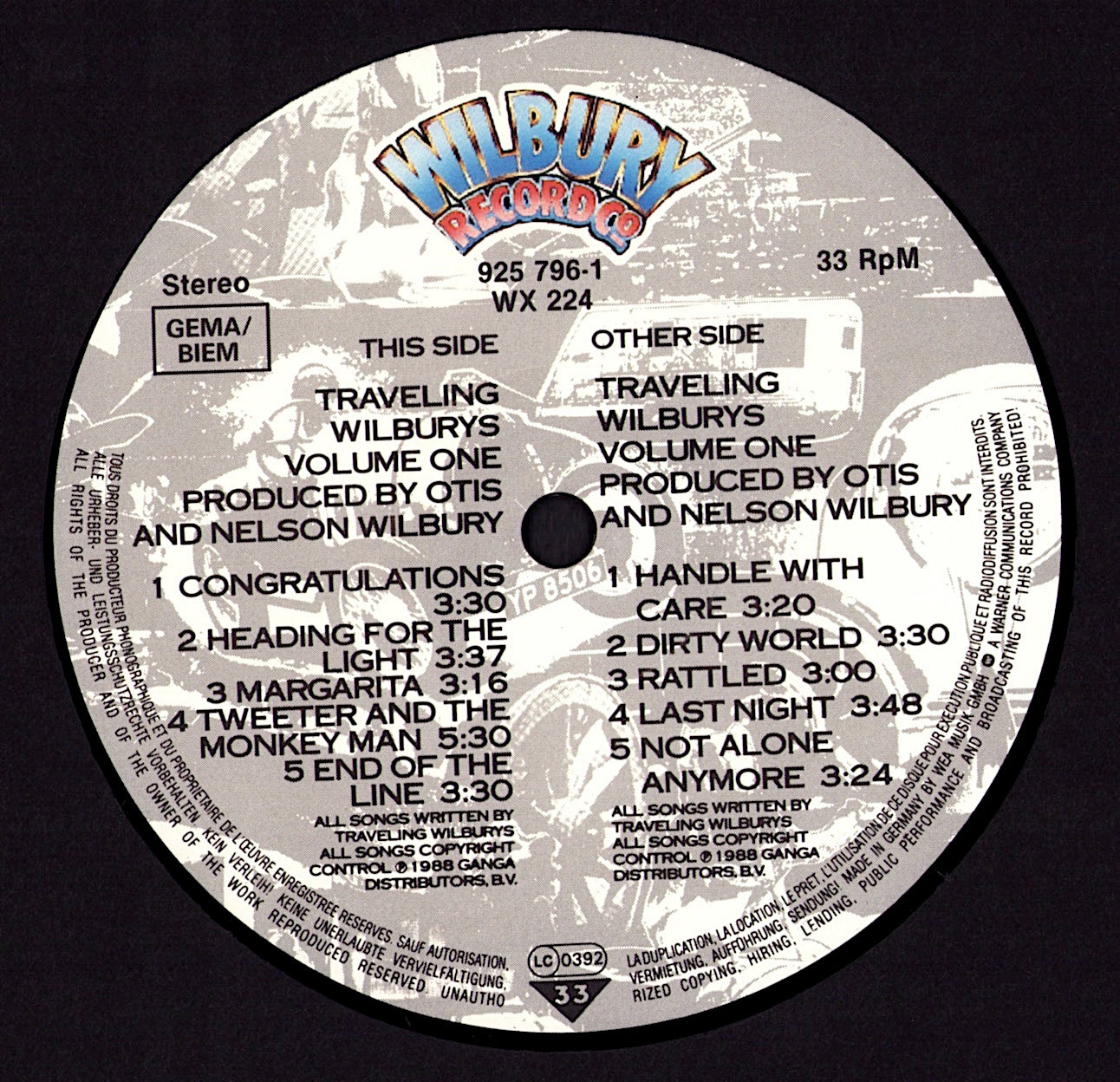 Traveling Wilburys ‎- Volume One (Vinyl LP)