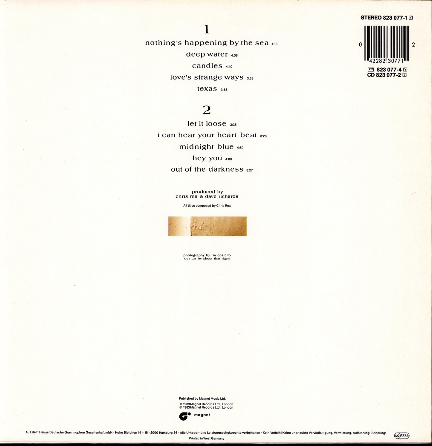 Chris Rea ‎- On The Beach Vinyl LP Kopie