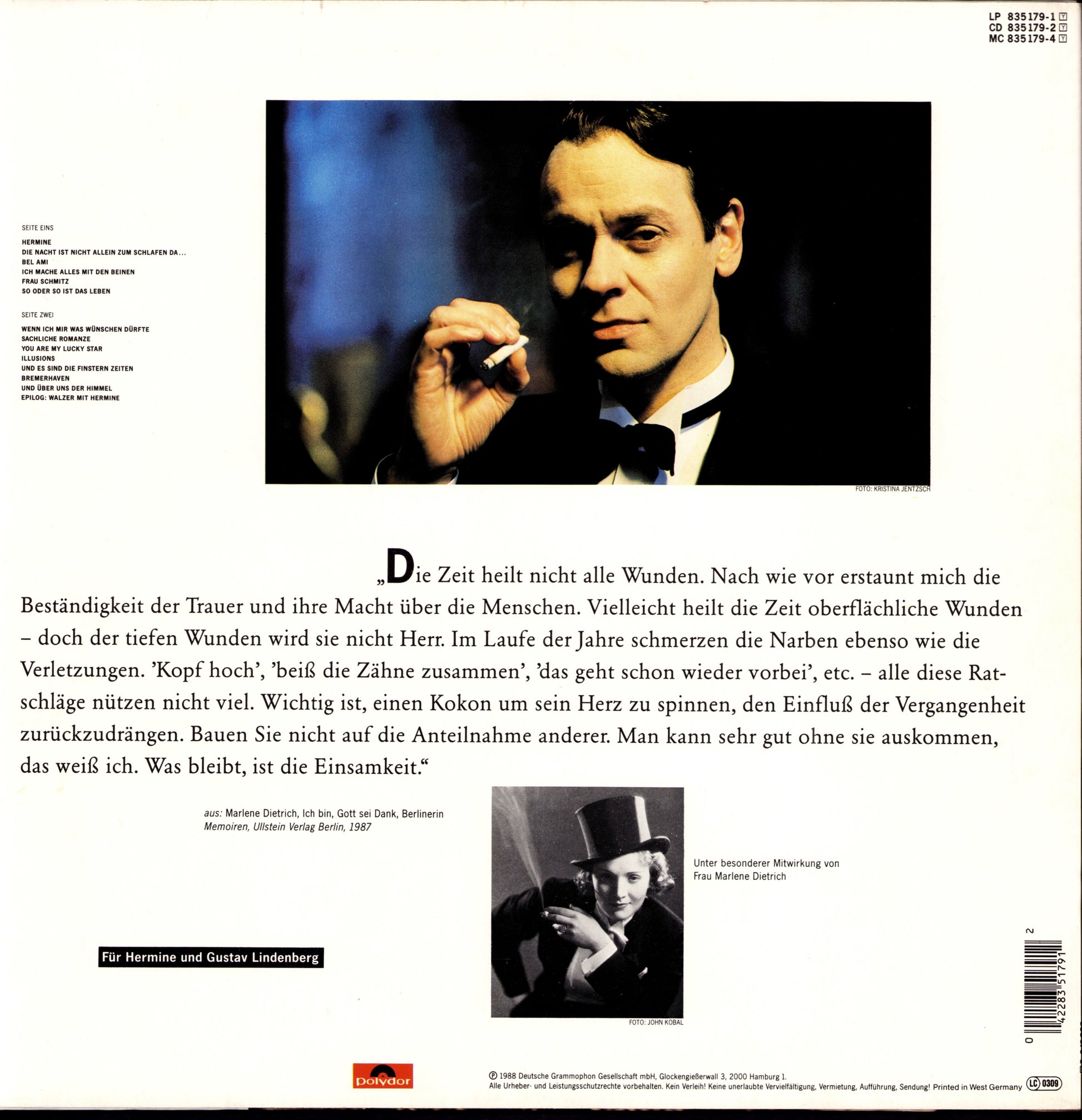 Udo Lindenberg – Hermine Vinyl LP, DE Original, 1988