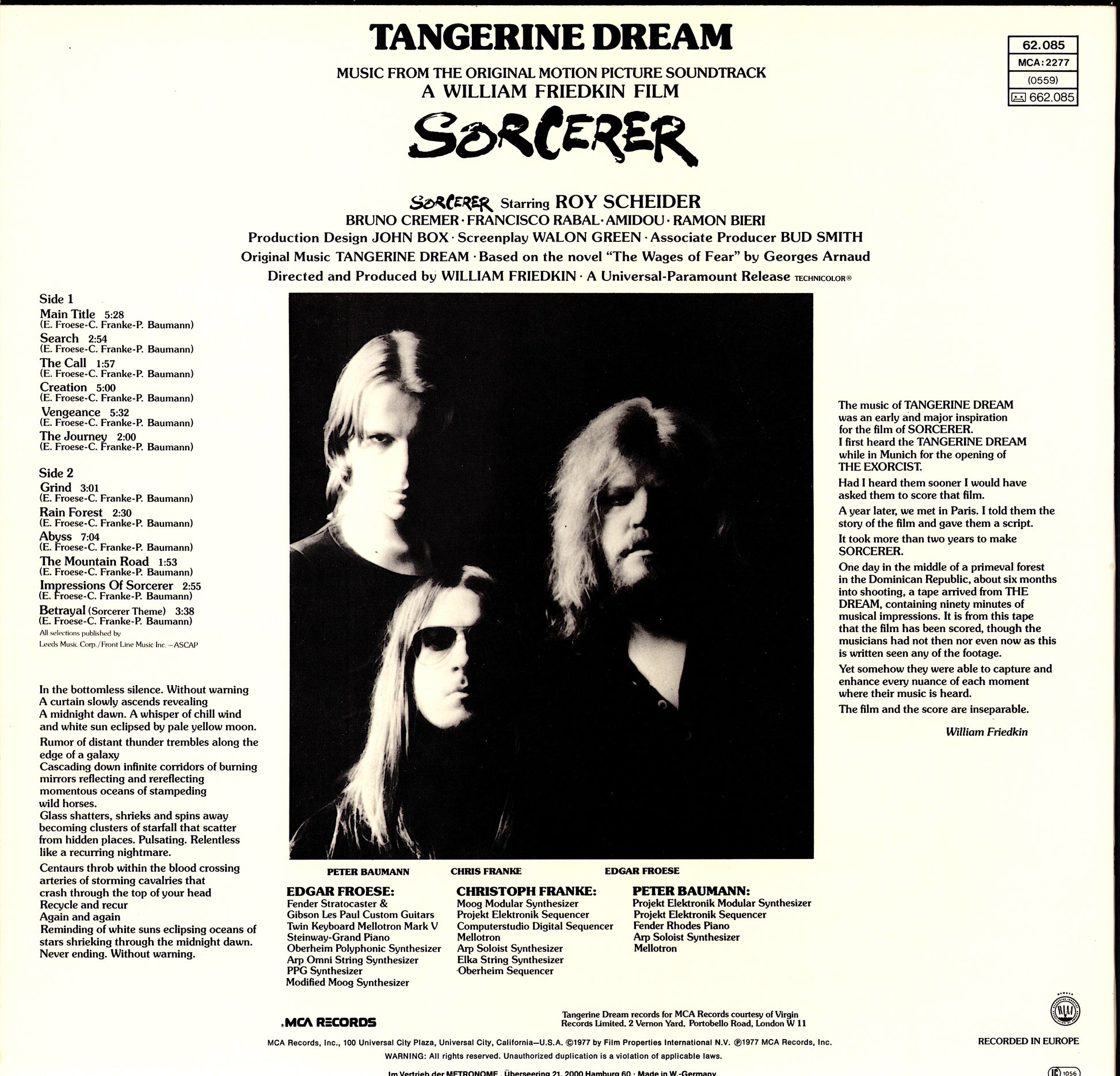 Tangerine Dream – Firestarter Music From The Original Motion Picture Soundtrack Vinyl LP Kopie