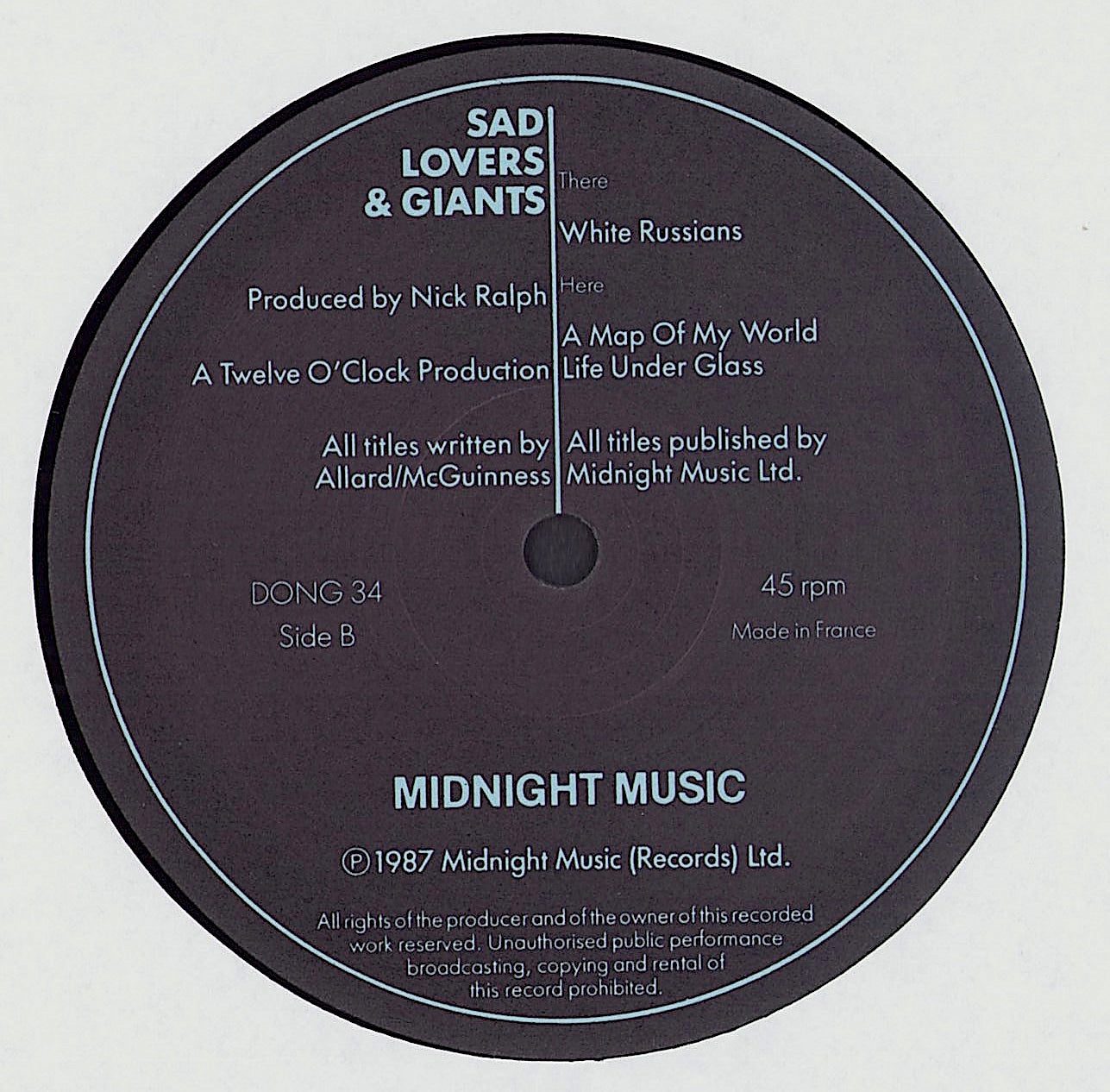 Sad Lovers & Giants - White Russians Vinyl 12"