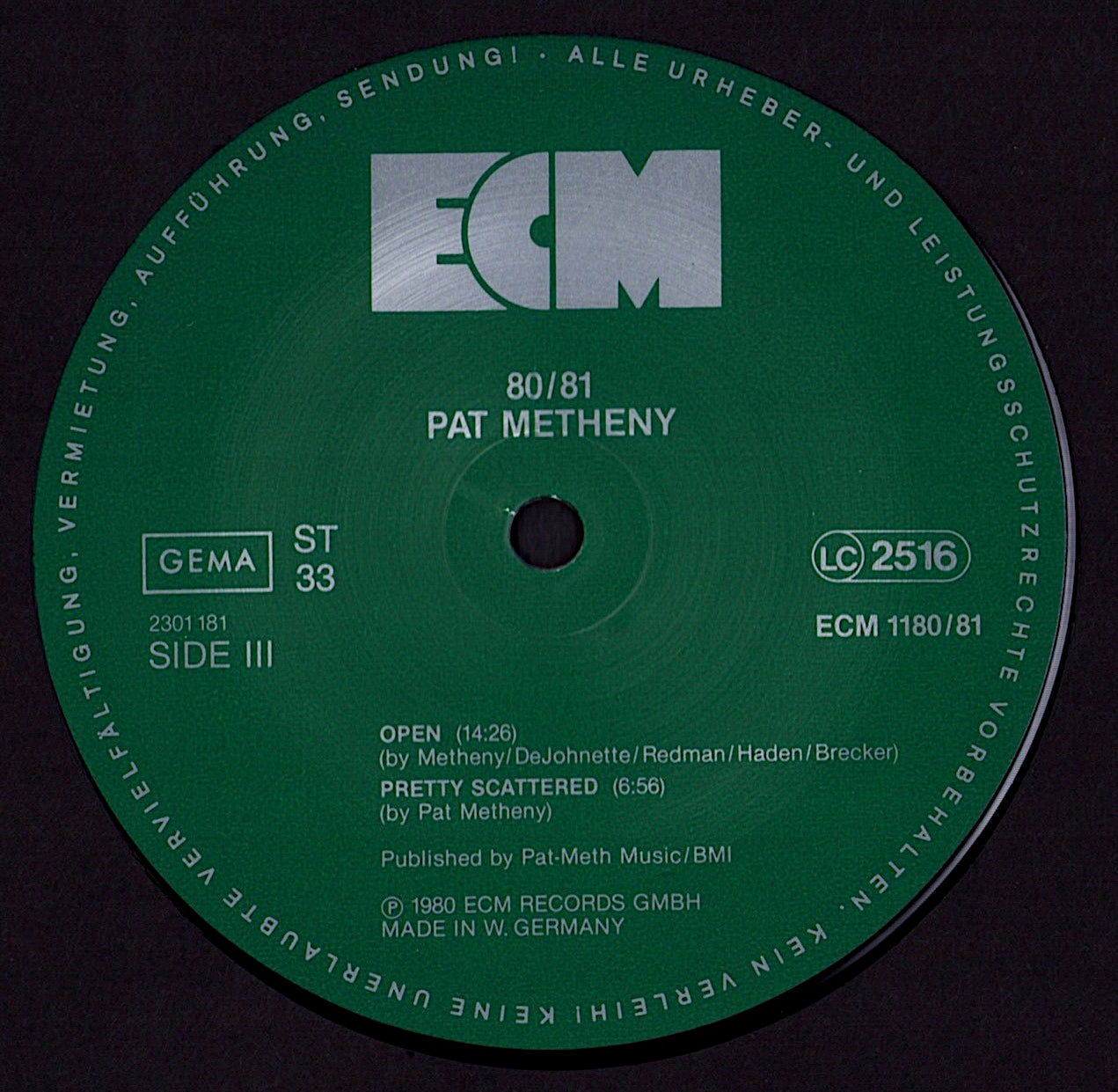 Pat Metheny, Charlie Haden, Jack DeJohnette, Dewey Redman, Mike Brecker - 80/81 Vinyl 2LP