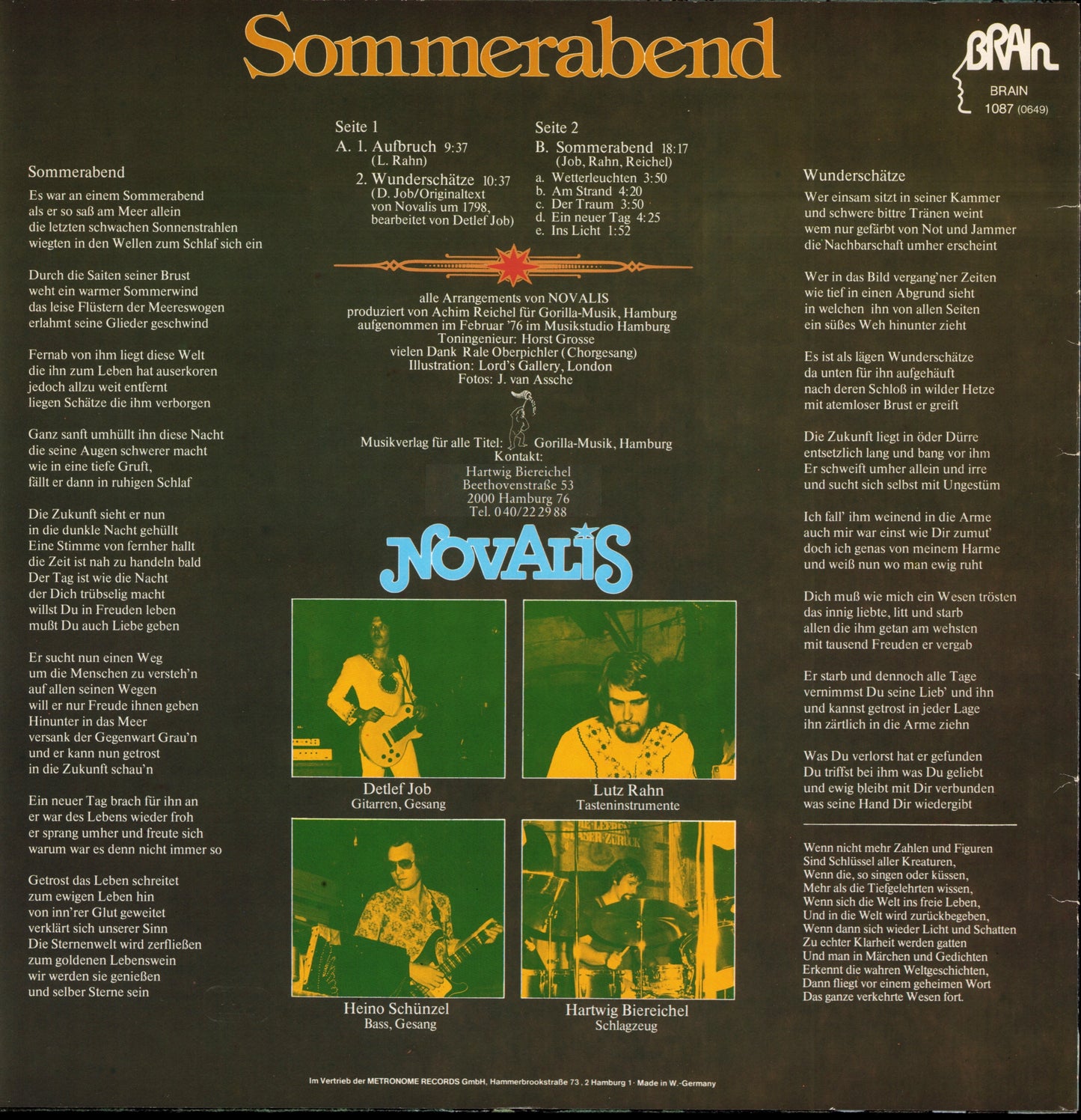 Novalis - Sommerabend Vinyl LP
