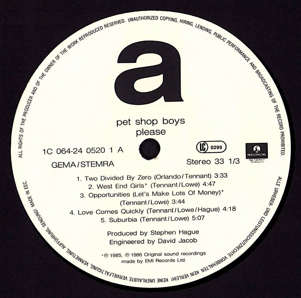 Pet Shop Boys - Please Vinyl LP