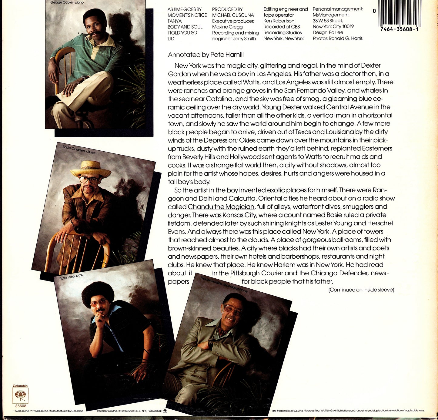 Dexter Gordon Quartet – Manhattan Symphonie Vinyl LP | US Original | 1978