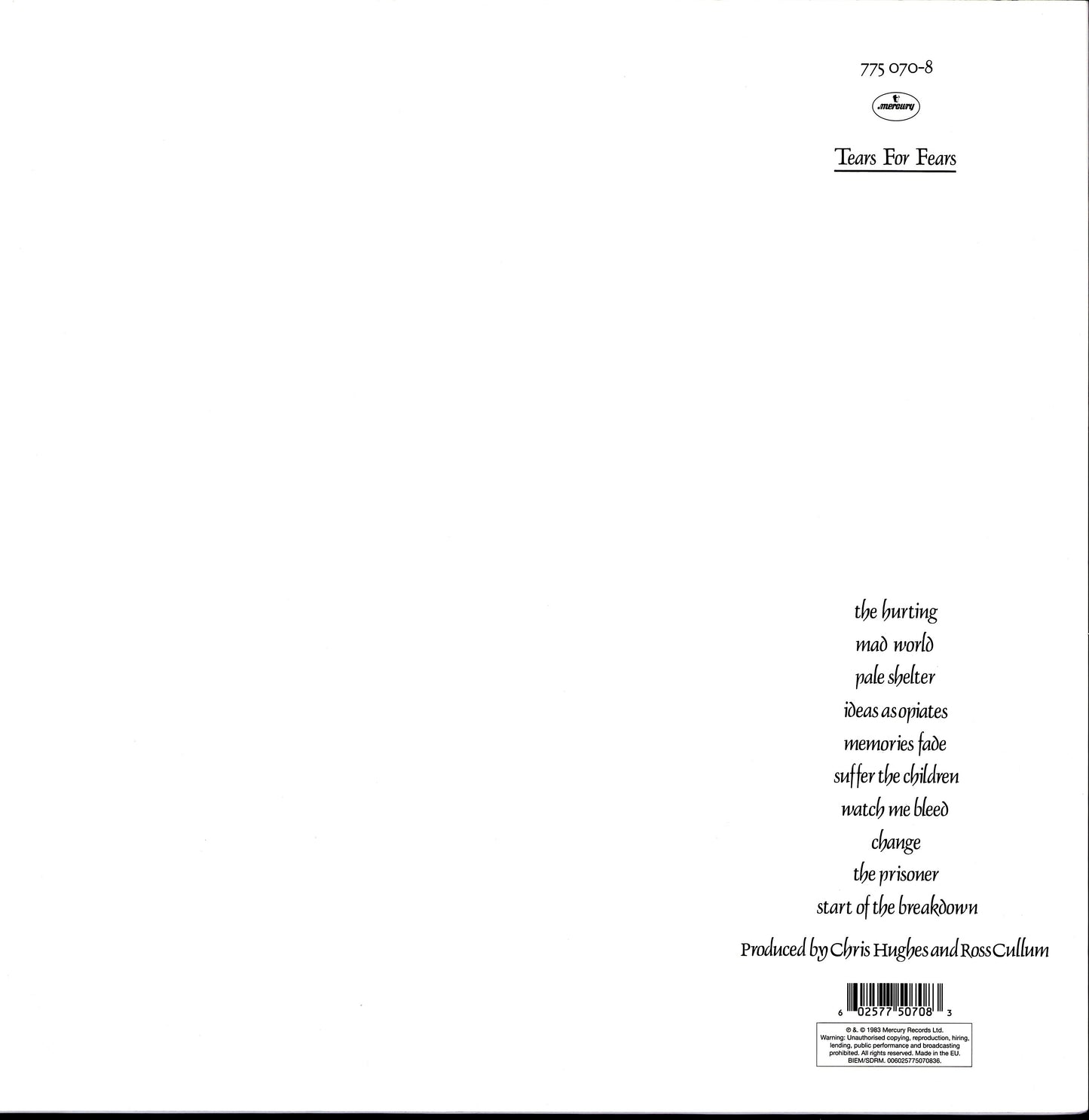 Tears For Fears - Everybody Wants To Rule The World (Extended Version) (Vinyl 12") 