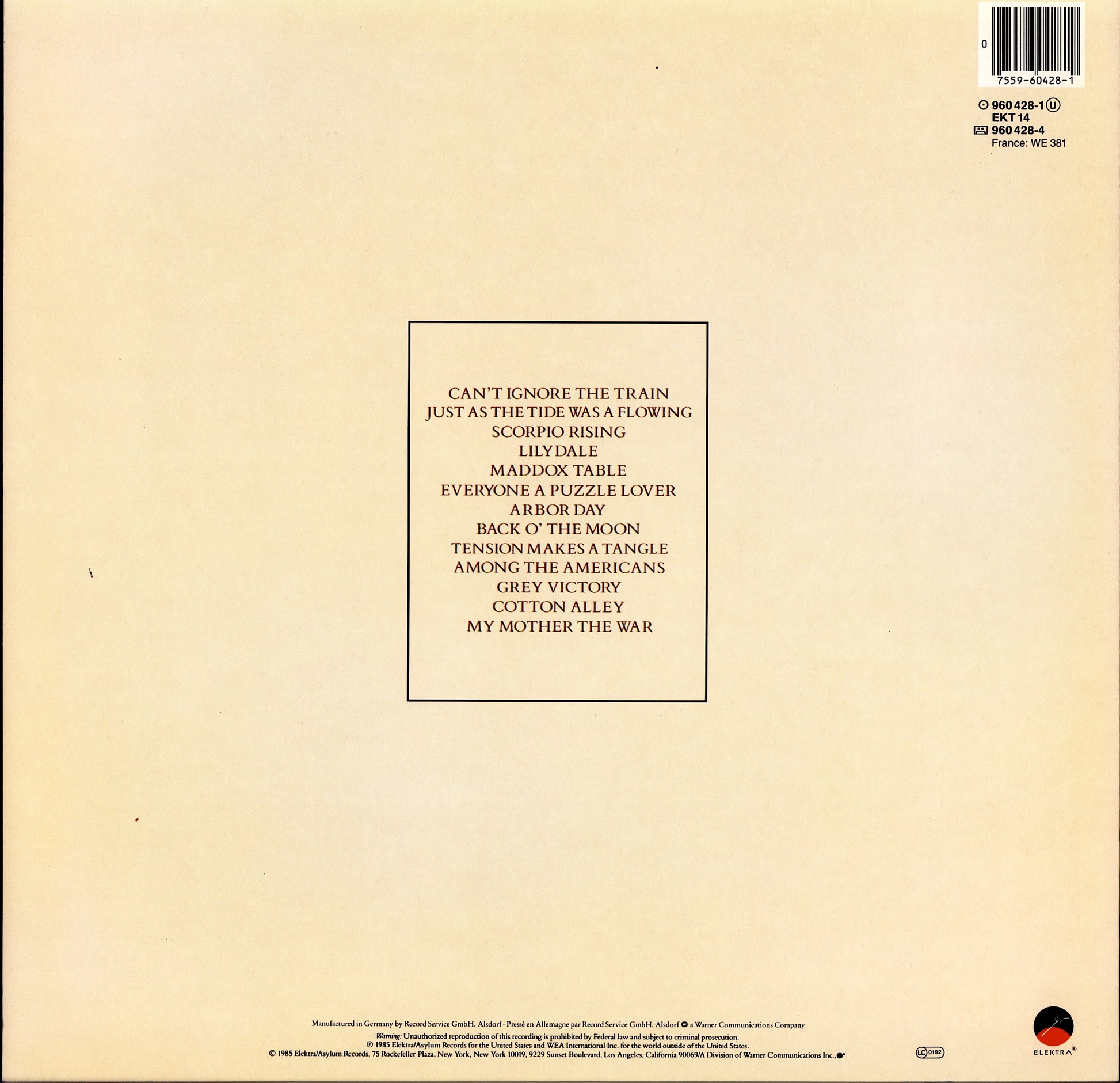 10,000 Maniacs – Blind Man's Zoo Vinyl LP Kopie