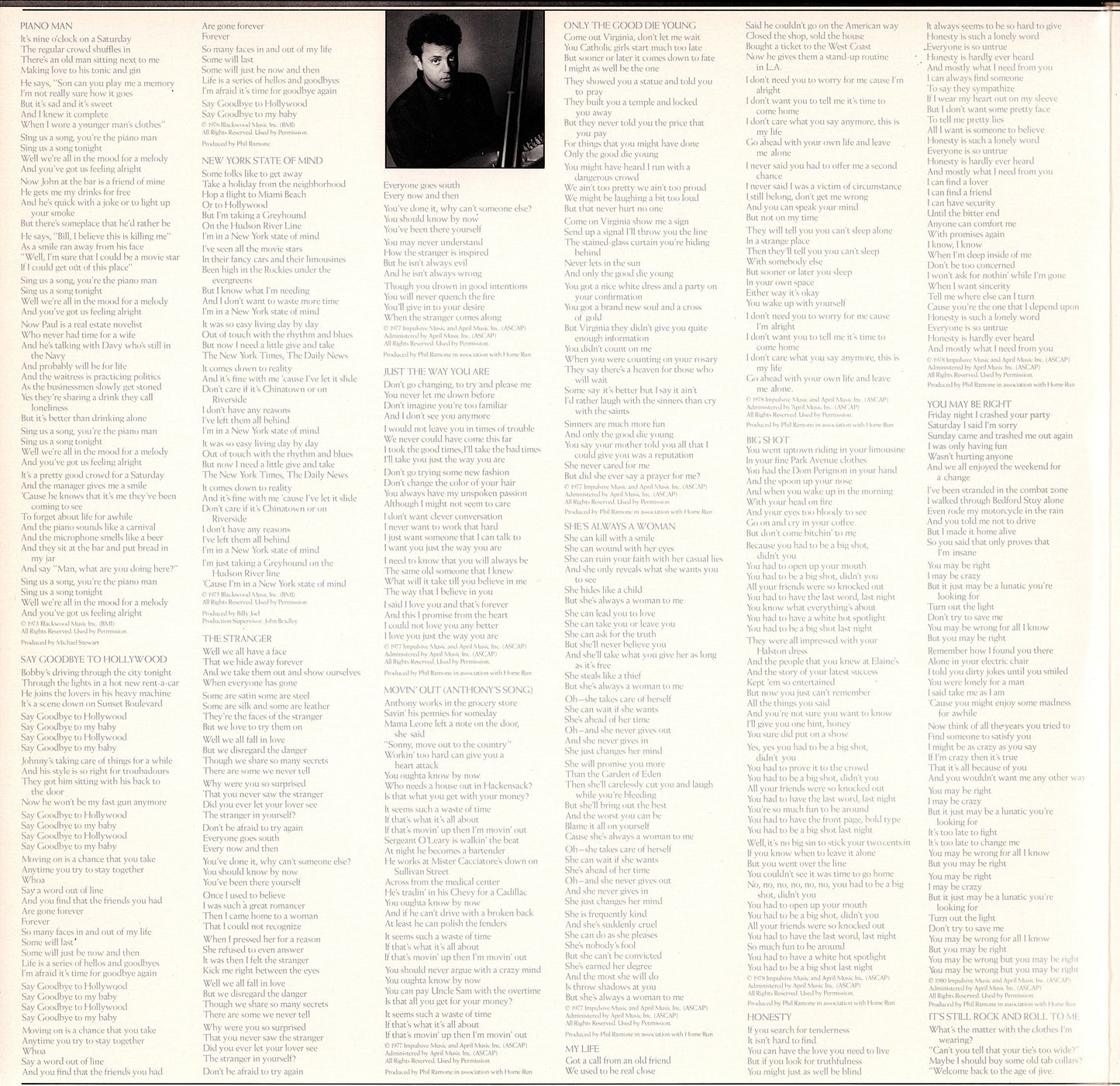 Billy Joel – Greatest Hits Volume I & Volume II Vinyl 2LP Kopie