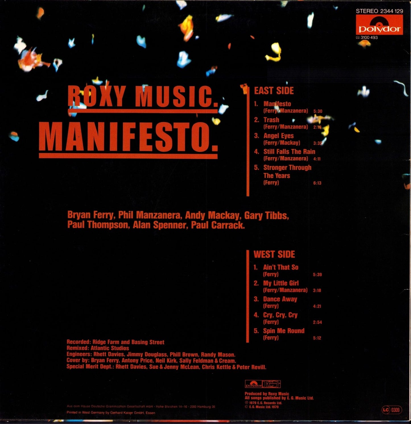 Roxy Music - Manifesto Vinyl LP