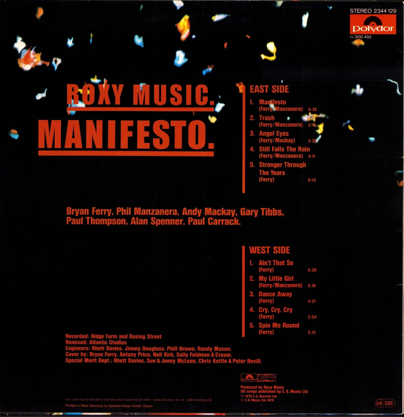 Roxy Music - Manifesto Vinyl LP