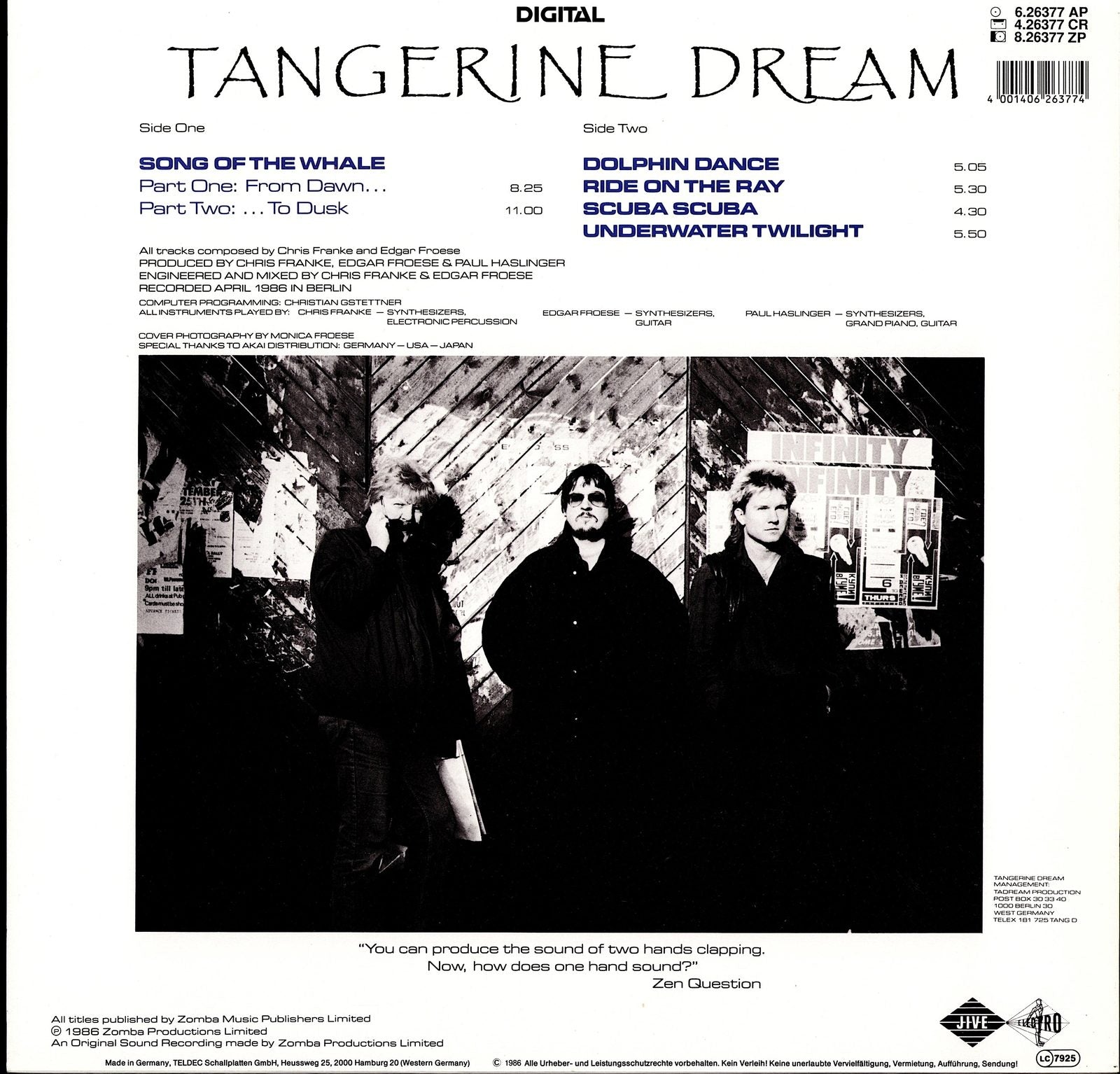 Tangerine Dream – Underwater Sunlight Vinyl LP Kopie