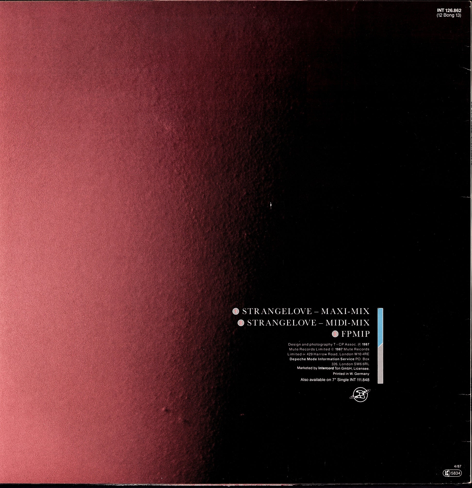 Depeche Mode – Strangelove Vinyl 12" | Orange Transparent | DE Original | 1987