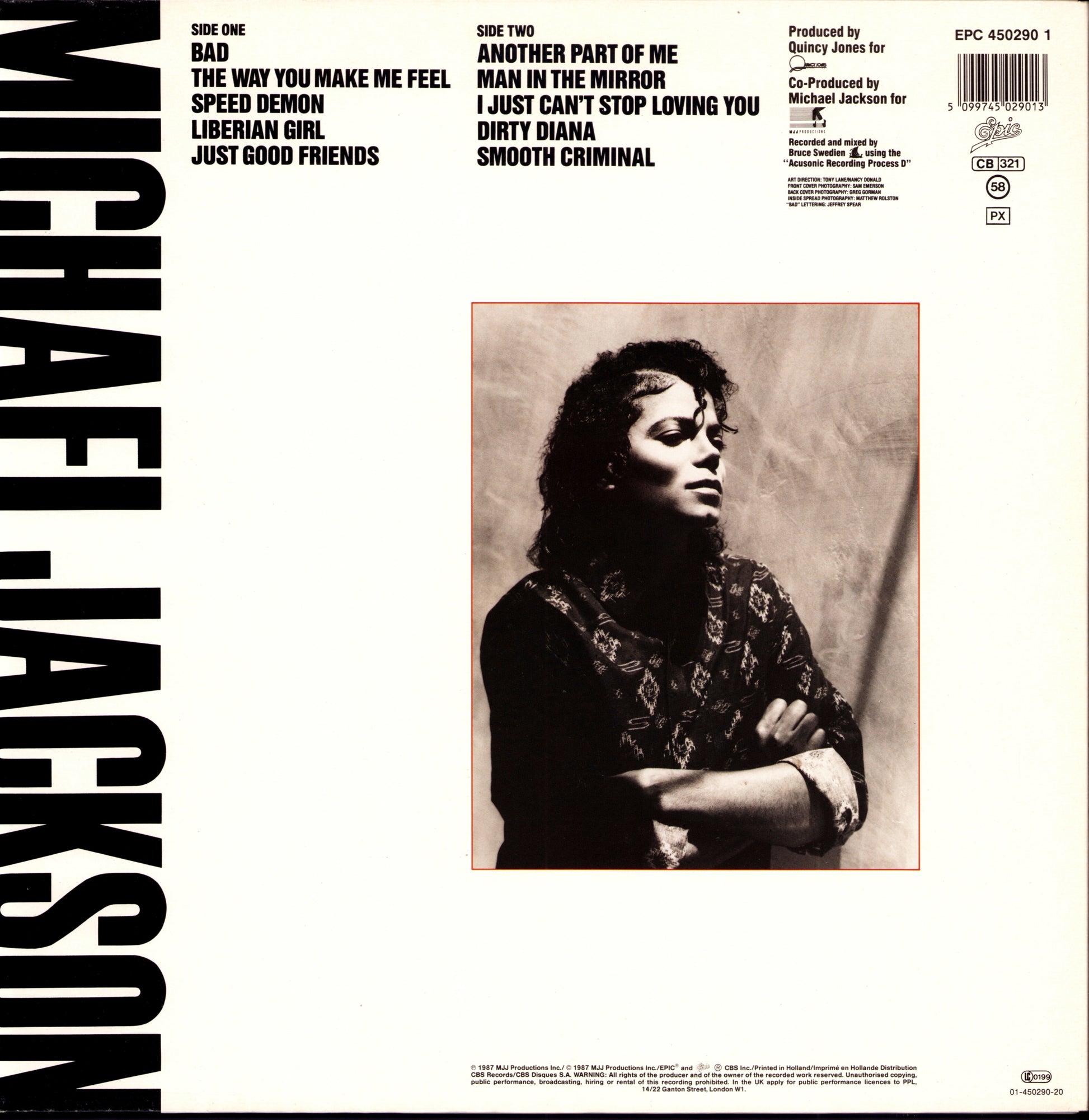 Michael Jackson - Bad Vinyl LP Kopie