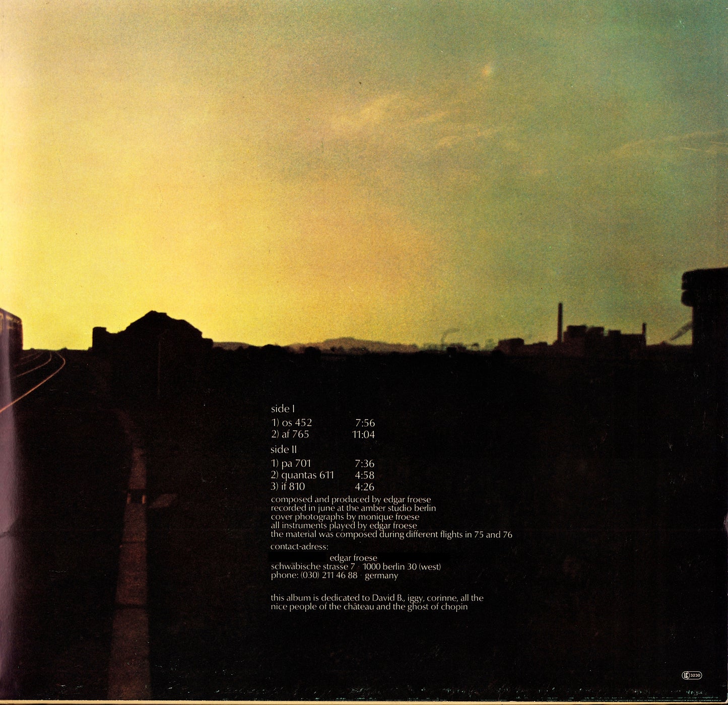 Edgar Froese – Macula Transfer Vinyl LP Kopie