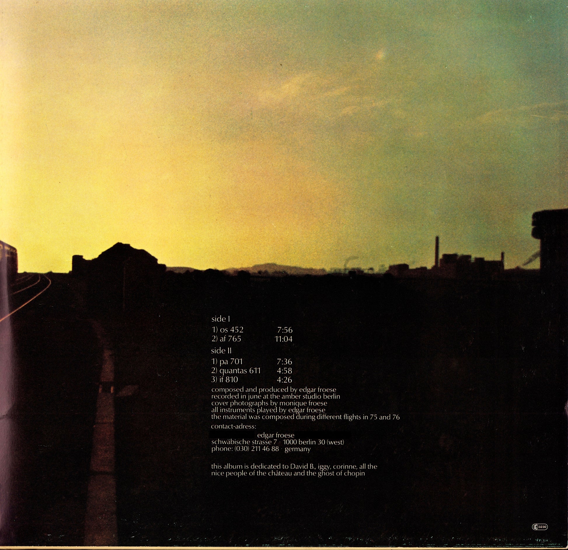 Edgar Froese – Macula Transfer Vinyl LP Kopie