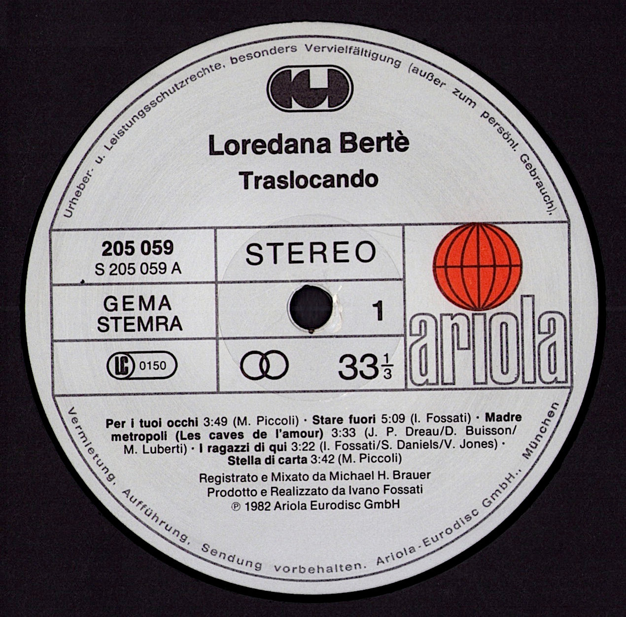 Loredana Bertè – Traslocando Vinyl LP