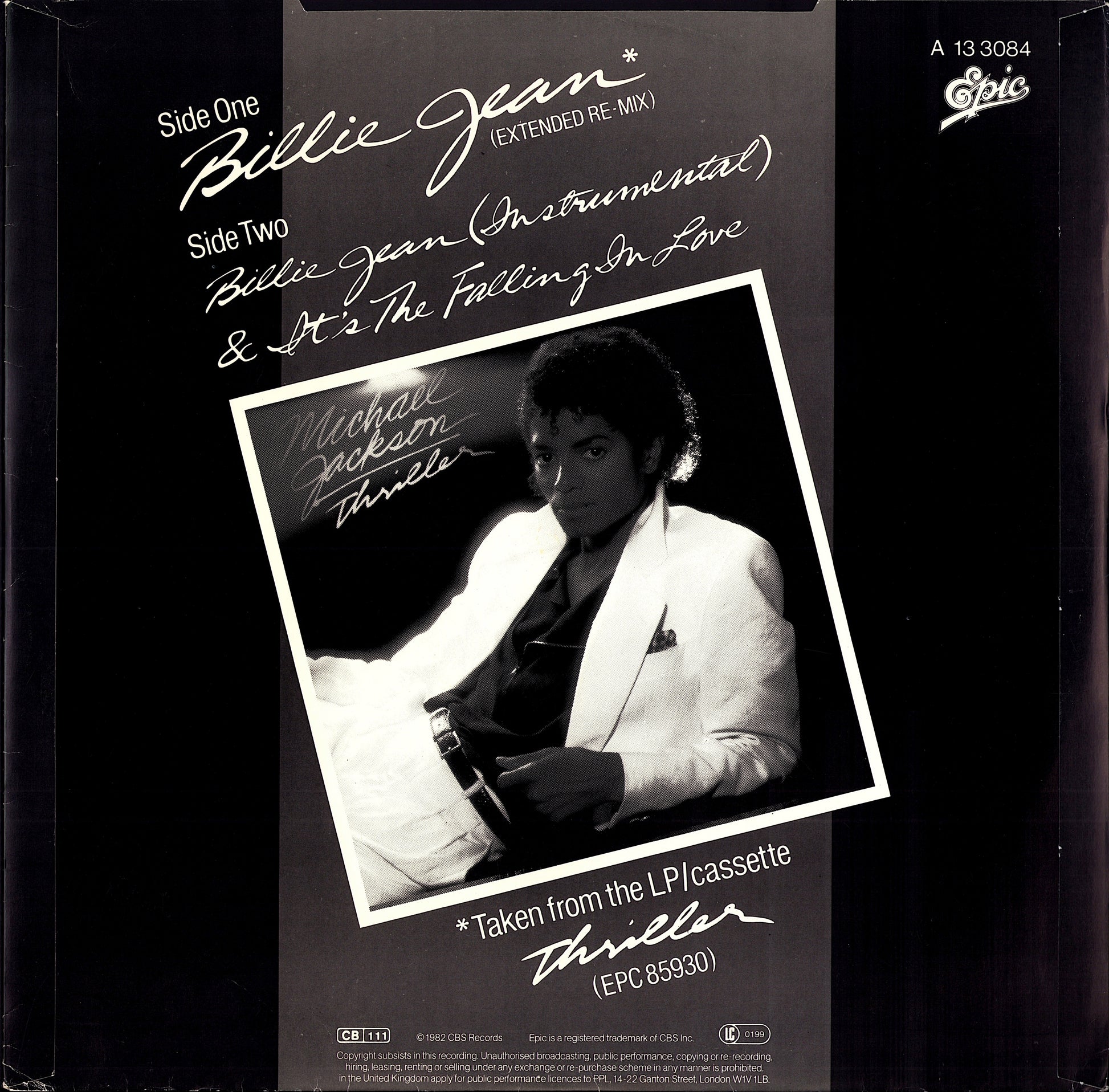 Michael Jackson – Billie Jean Vinyl 12" | Extended Re-mix | UK Original | 1983
